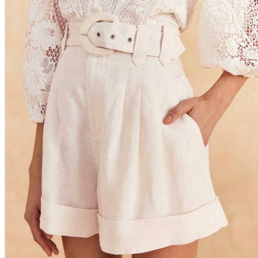 FARM Rio High Waist Cream Shorts